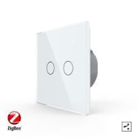 Сенсорный проходной выключатель Livolo ZigBee (Wi-Fi) 2 клавиши 1 пост Белый