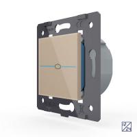 Выключатель LIVOLO Quadro 1 клавиша 12/24В Золотой (механизм)