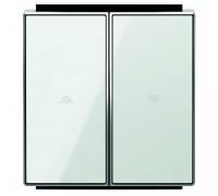 Выключатель управления жалюзи кнопочный ABB Sky, белое стекло 8144 + 8544 CB