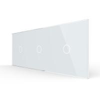 Панель для трех одноклавишных выключателей LIVOLO белая BB-C7-C1/C1/C1-11