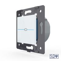 Одноклавишный сенсорный выключатель Livolo Quadro 12/24В с функцией радиоуправления, цвет белый (механизм)