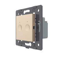 Двухклавишный сенсорный выключатель Livolo Module, цвет золотой (механизм)