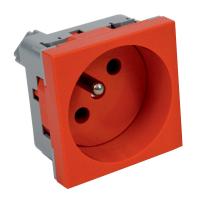 Розетка силовая QP 45x45 C (BB) c з/к QUADRO красная QP 45X45_BB