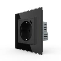 Розетка электрическая + USB type-C с блоком питания 18W Livolo 1 пост Черная VL-C7CTF16A.UC18W-2BP
