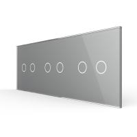 Панель для трех двухклавишных выключателей LIVOLO серая BB-C7-C2/C2/C2-15