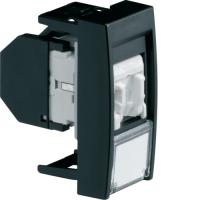 Розетка информационная 22.5X45, RJ45 Кат. 6 UTP 8 конт, черный. SYSTO HAGER