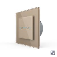 Сенсорный выключатель для жалюзи Livolo Quadro 2 клавиши 1 модуль Золотой VL-Q702W-13