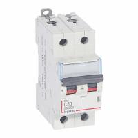 Автоматический выключатель DX3 10000 16kA 50A 2П тип С. Legrand