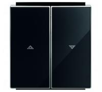 Выключатель управления жалюзи кнопочный ABB Sky, черное стекло 8144 + 8544 CN