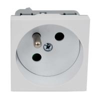 Розетка силовая QP 45x45 C (HB) c з/к QUADRO белая с защитными шторками QP 45X45 C_HB