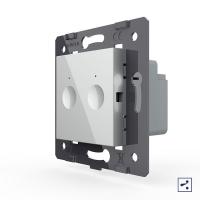 Двухклавишный проходной сенсорный выключатель Livolo Module, цвет серый (механизм)