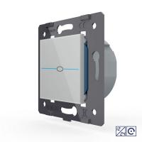 Одноклавишная сенсорная кнопка Livolo Quadro 12/24В, цвет серый (механизм)