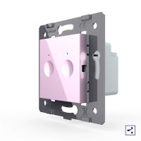 Двухклавишный проходной сенсорный выключатель Livolo Module, цвет розовый (механизм)