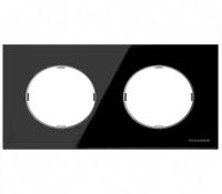 Рамка двойная ABB Skymoon, черное стекло 8672 CN