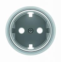Розетка с заземлением со шторками с винтовыми клеммами ABB Skymoon, хром 8188.9 + 8688.9 CR