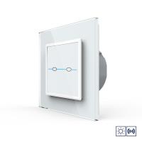 Сенсорный импульсный выключатель Livolo Quadro сухой контакт 2 клавиши 1 модуль Белый