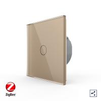 Сенсорный проходной выключатель Livolo ZigBee (Wi-Fi) 1 клавиша 1 пост Золотой
