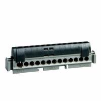 Клеммная колодка IP 2X фаза чёрная 1 x 6-25 мм² - 21 x 1,5-16 мм² длина 176мм. Legrand