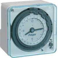 Суточный таймер компактный,1W/16A/230В/4,5М, аналоговый с запасом хода