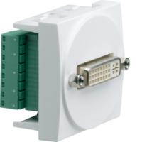 Розетка DVI-D цифрового видеоинтерфейса, 45X45, винтовые контакты, RAL9010 белый. SYSTO HAGER
