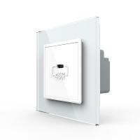 Розетка USB type C с блоком питания 45W Livolo 1 пост Белая VL-C7VUC-2WP