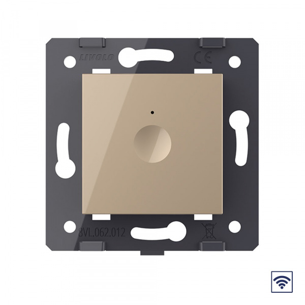 Одноклавишный сенсорный выключатель Livolo Module с функцией радиоуправления, цвет золотой (механизм)