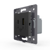 Розетка USB type C+A с блоком питания 36W Livolo, цвет черный (механизм) VL-FCUA18W.UC18W-2BP