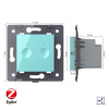 Двухклавишный проходной сенсорный выключатель Livolo ZigBee Module, цвет зеленый (механизм)
