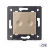Двухклавишный проходной сенсорный выключатель Livolo Module с функцией радиоуправления, цвет золотой (механизм)