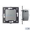 Одноклавишный проходной сенсорный выключатель Livolo Quadro с функцией радиоуправления, цвет серый (механизм)