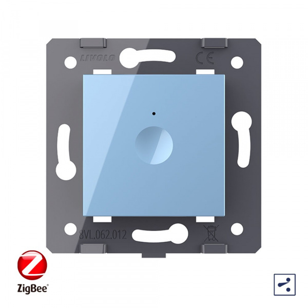Одноклавишный проходной сенсорный выключатель Livolo ZigBee Module, цвет синий (механизм)