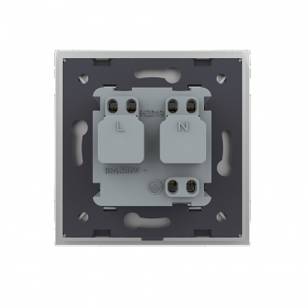 Розетка электрическая 220В LIVOLO серая VL-C7C1EU-15