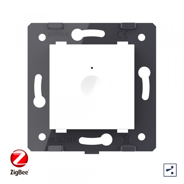 Одноклавишный проходной сенсорный выключатель Livolo ZigBee Module, цвет белый (механизм)