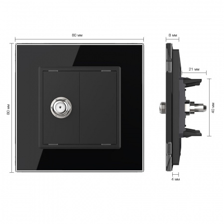Спутниковая SAT-розетка LIVOLO черная VL-C791ST-12