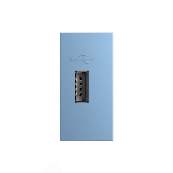 Розетка USB с блоком питания 2.1А 5В Livolo, цвет синий (механизм)