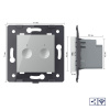 Двухклавишный проходной сенсорный выключатель Livolo Module с функцией радиоуправления, цвет серый (механизм)
