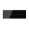 Панель для трех двухклавишных выключателей LIVOLO черная BB-C7-C2/C2/C2-12