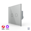 Двухклавишный умный сенсорный диммер Livolo ZigBee, 1 пост, Серый VL-C702D2Z-2IG