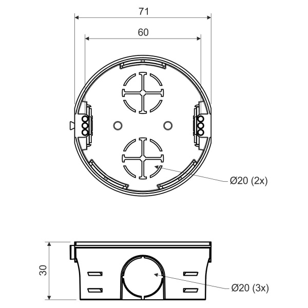 приборная коробка KP 68/2_KA