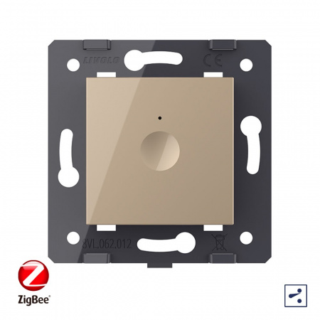 Одноклавишный проходной сенсорный выключатель Livolo ZigBee Module, цвет золотой (механизм)