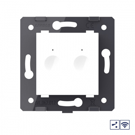Двухклавишный проходной сенсорный выключатель Livolo Module с функцией радиоуправления, цвет белый (механизм)