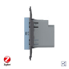 Двухклавишный проходной сенсорный выключатель Livolo ZigBee Module, цвет синий (механизм)