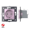 Розетка электрическая ZigBee (Wi-Fi) с заземлением защитными шторками 16A Livolo, цвет розовый (механизм)