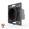 Розетка электрическая ZigBee (Wi-Fi) с заземлением защитными шторками 16A Livolo, цвет черный (механизм)