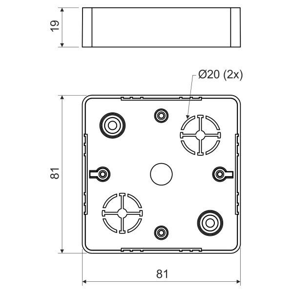 приборная коробка LK 80X20R/1_HB