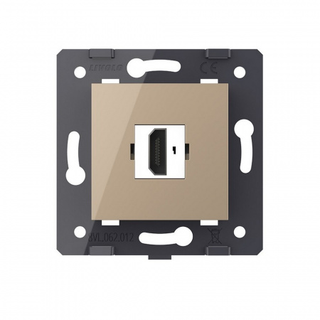 Розетка 1 пост HDMI 2.0 Livolo, цвет золотой (механизм) VL-FCHD-2AP