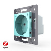 Розетка электрическая ZigBee (Wi-Fi) с заземлением защитными шторками 16A Livolo, цвет зеленый (механизм)
