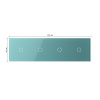 Панель для четырех сенсорных выключателей Livolo, 4 клавиши (1+1+1+1), цвет зеленый, стекло