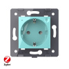 Розетка электрическая ZigBee (Wi-Fi) с заземлением защитными шторками 16A Livolo, цвет зеленый (механизм)