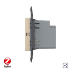 Одноклавишный проходной сенсорный выключатель Livolo ZigBee Module, цвет золотой (механизм)